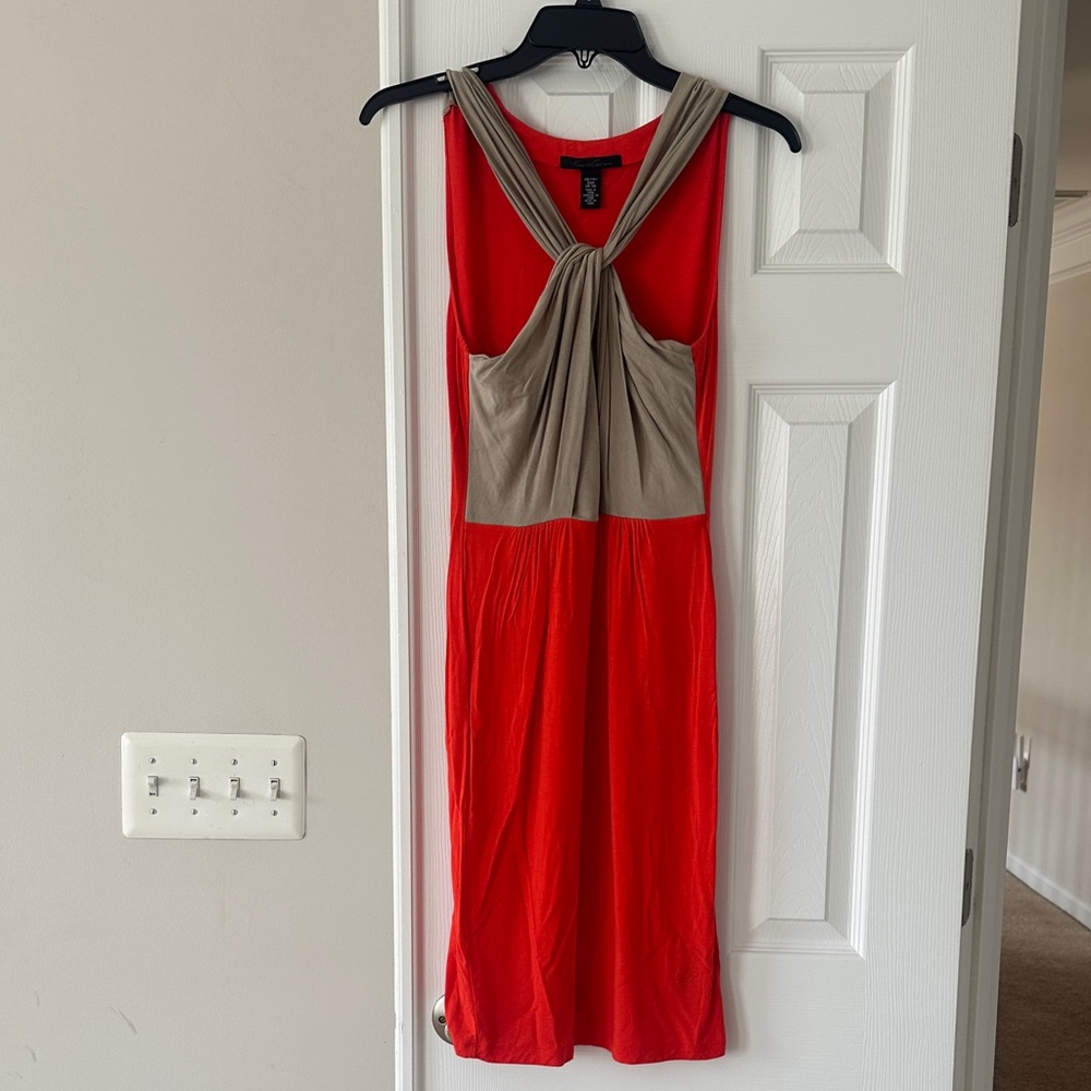 Kenneth Cole Red and Tan Sleeveless Dress - XS